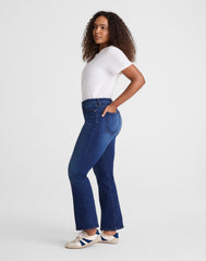 The Short Curvy Flare Crop Jean in Super Stretch Denim