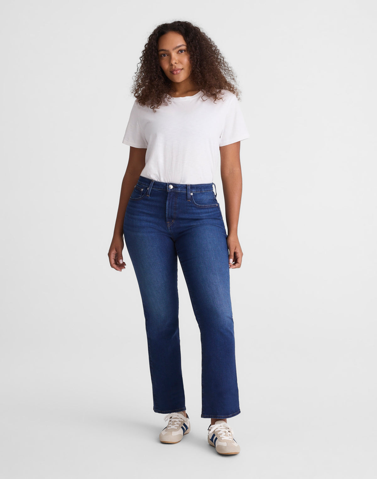 The Short Curvy Flare Crop Jean in Super Stretch Denim