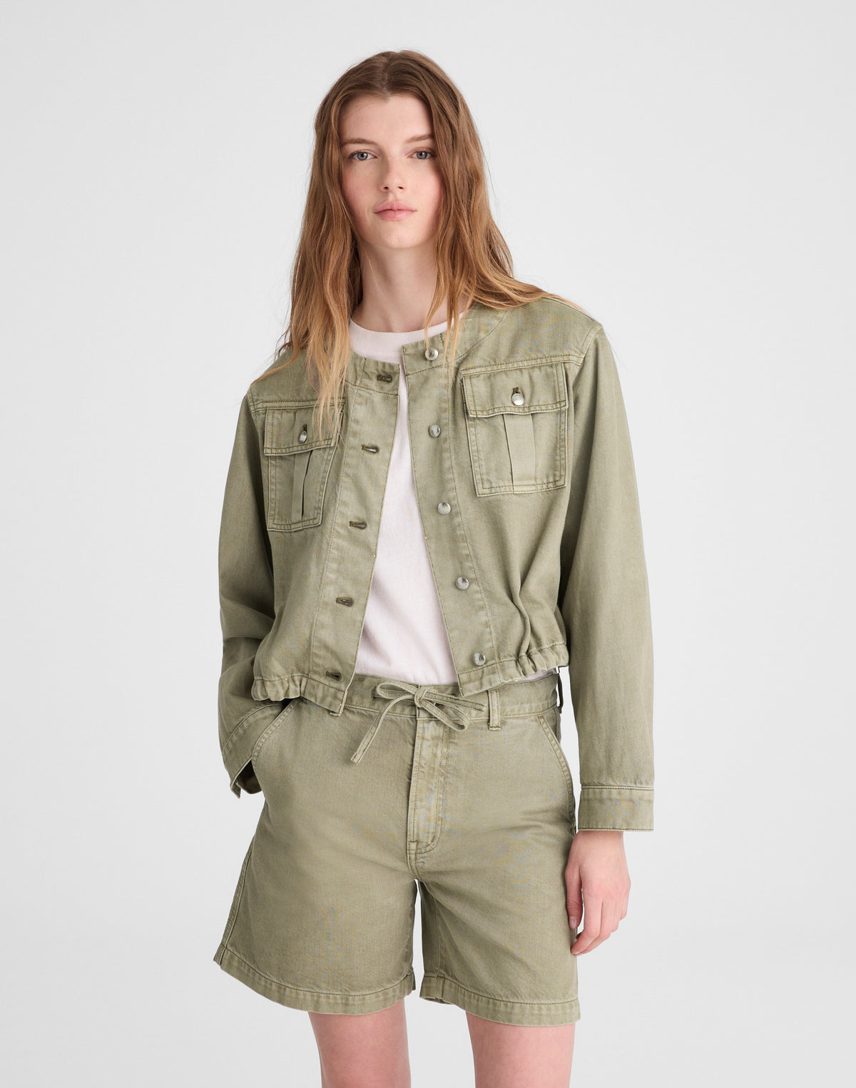 The Drawstring Short in Airy Denim