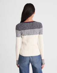 Striped Bouclé-Knit Cardigan