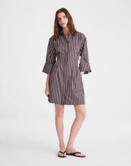 Tucked Mini Shirtdress
