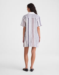 Relaxed Mini Shirtdress in 100% Linen