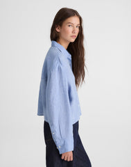 Straight-Hem Shirt in 100% Linen