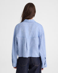 Straight-Hem Shirt in 100% Linen