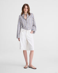 The Signature Y-Neck Shirt in Poplin