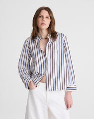 The Signature Y-Neck Shirt in Poplin