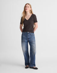 The 9-9 V-Neck Tee in LuxeRib