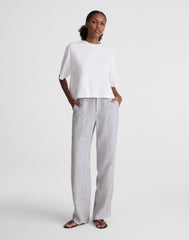 The Short Zoe Relaxed Straight Pant in 100% Linen