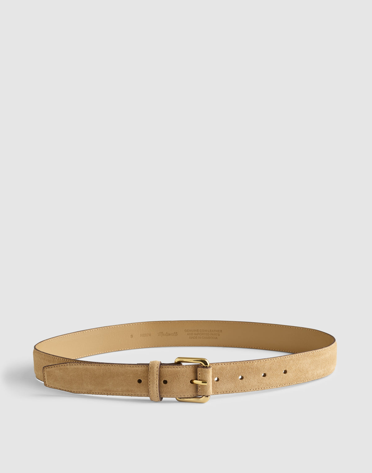 Roller-Buckle Belt in Suede