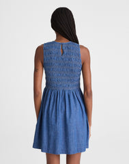 The Denim Melody Smocked Mini Dress