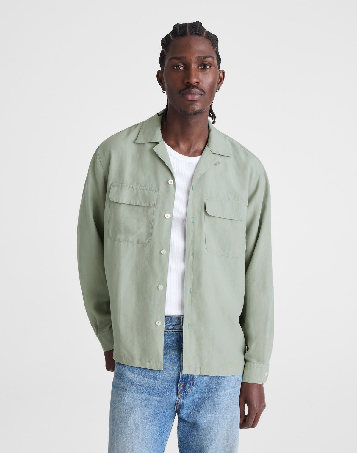 The Long-Sleeve Camp Shirt in Archive Linen Blend