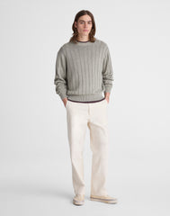 Crewneck Sweater in DuneRib Linen