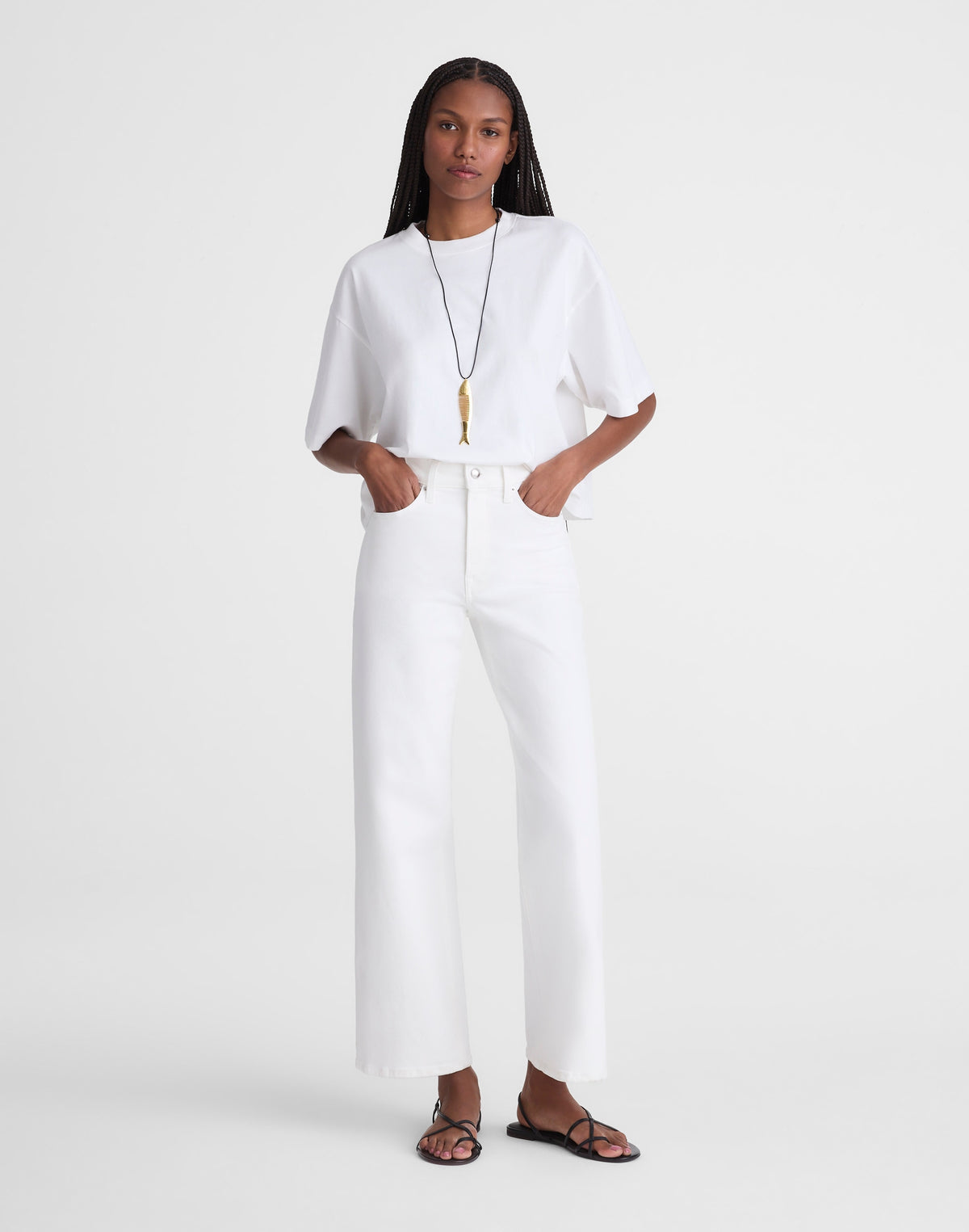 The Wide-Leg Crop Jean in Super Stretch Denim