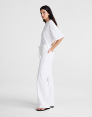 The Short Ultimate Wide-Leg Jean in Tile White
