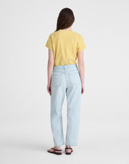The Short Darted Barrel-Leg Jean in Airy Denim
