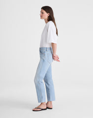 The Tall Longline Straight Crop Jean in Foster Wash