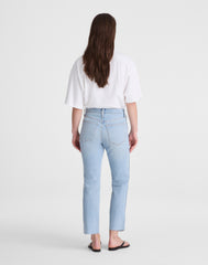The Petite Longline Straight Crop Jean in Foster Wash