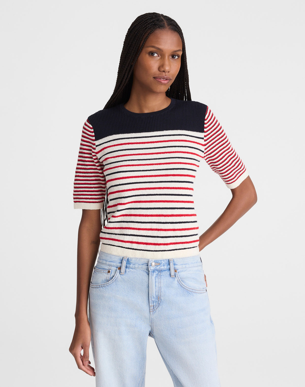 Bouclé-Knit Sweater Tee