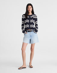 Wavy-Knit Cardigan