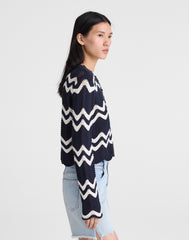 Wavy-Knit Cardigan