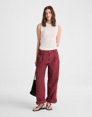 Pointelle-Knit Sleeveless Top