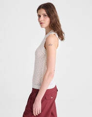 Pointelle-Knit Sleeveless Top