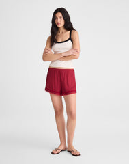 Lace-Trim Pull-On Shorts