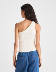 The '90s One-Shoulder Tank in Compact Cotton