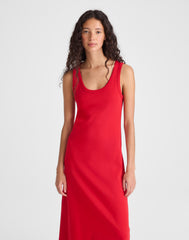 Scoopneck Tank Maxi Dress in Compact Cotton