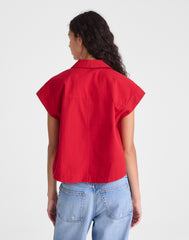 Notch-Collar Popover Shirt