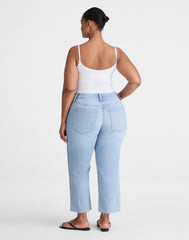 The Plus Longline Straight Crop Jean in Foster Wash